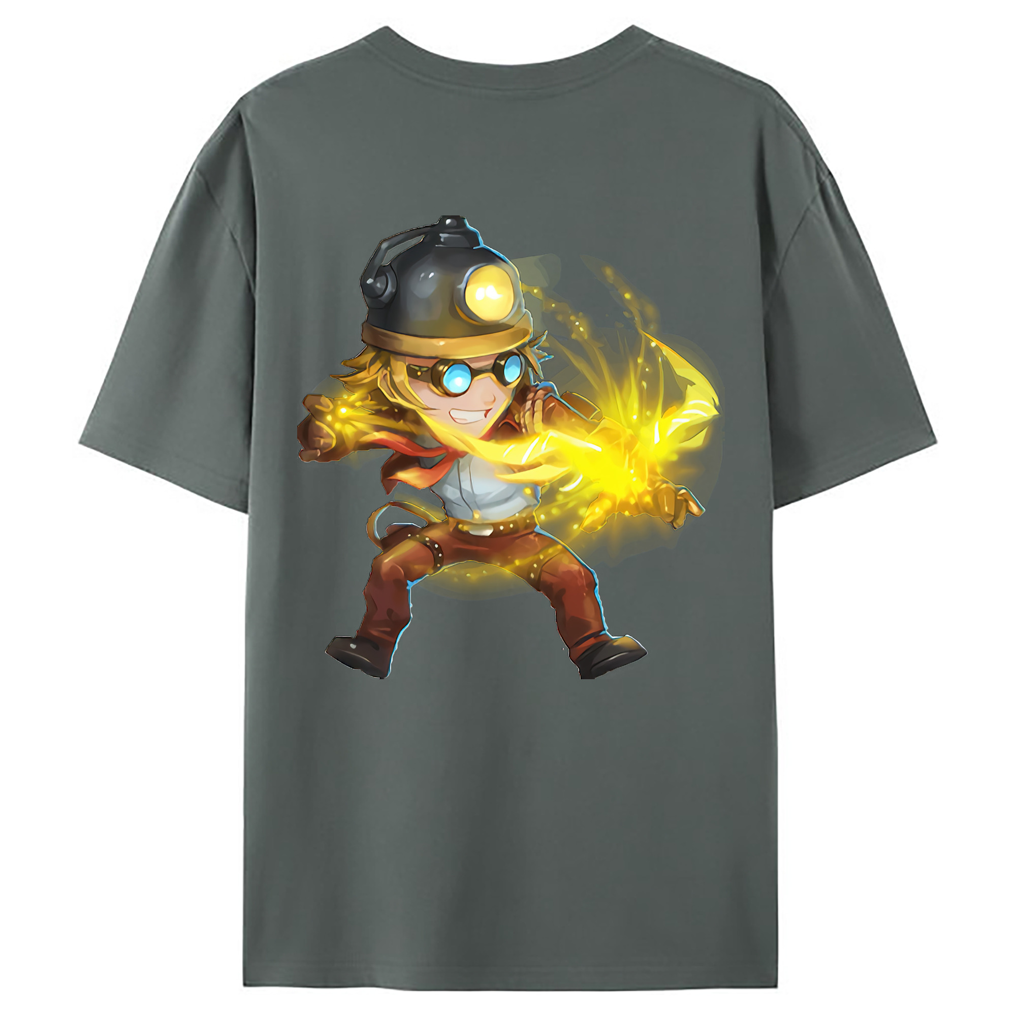 （画像用） リーグ・オブ・レジェンド League of Legends LOL 綿100％ メンズ半袖Tシャツ（バックプリント） 通気性